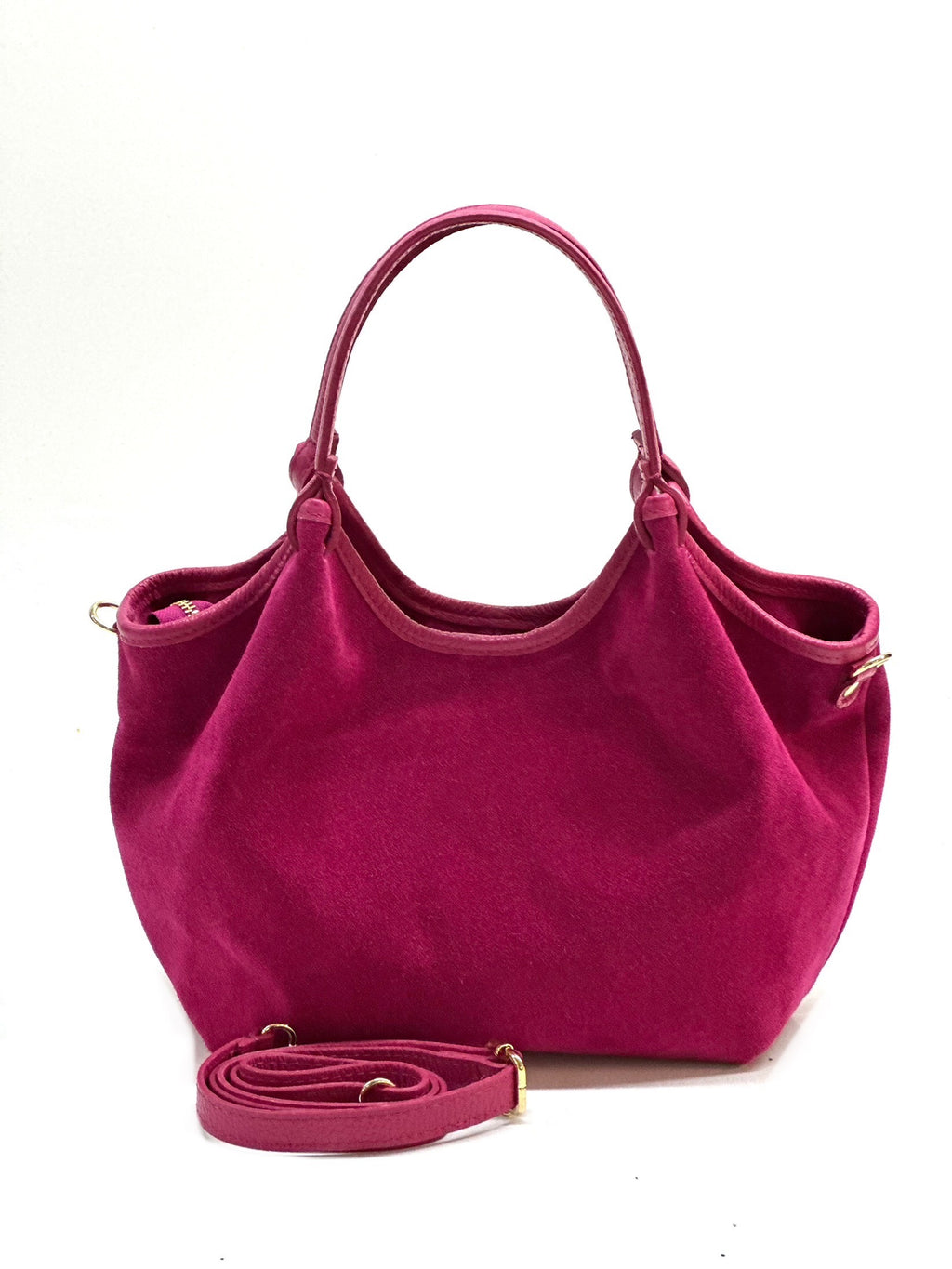 HE915 Fuchsia Slouchy Suede Tote Bag