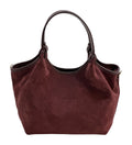 HE922 Burgundy Slouchy Suede Tote Bag