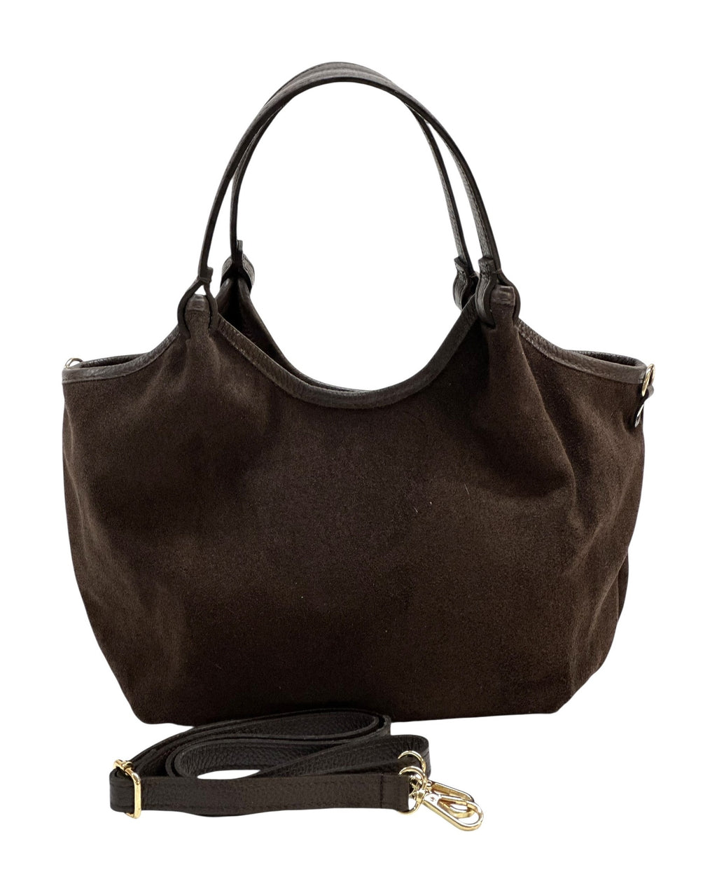 HE923 Dark Brown Slouchy Suede Tote Bag