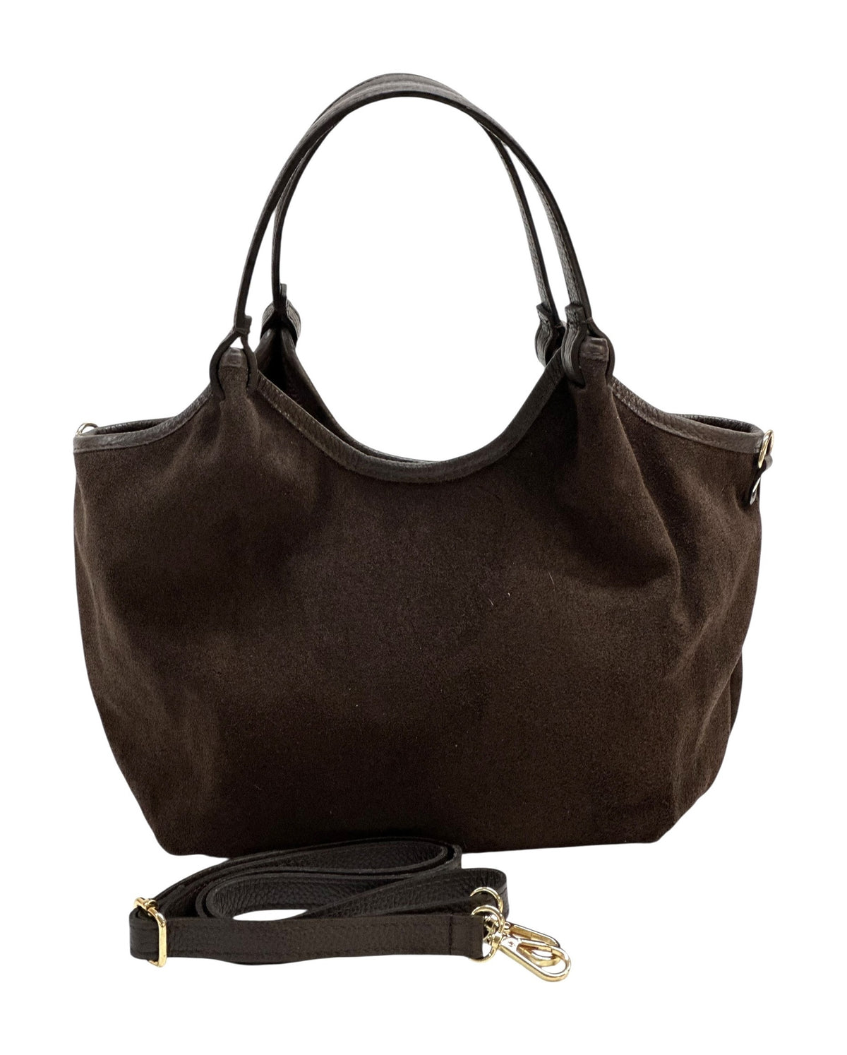 HE923 Dark Brown Slouchy Suede Tote Bag