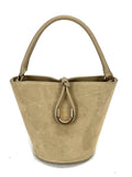 HE935 Light Taupe Suede Bucket Bag