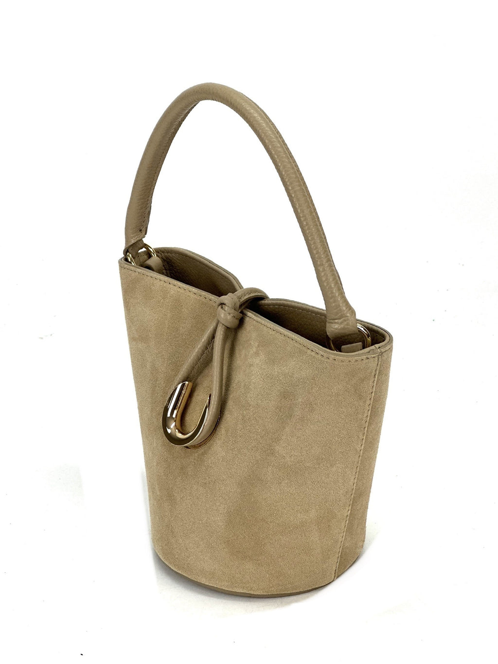 HE935 Light Taupe Suede Bucket Bag
