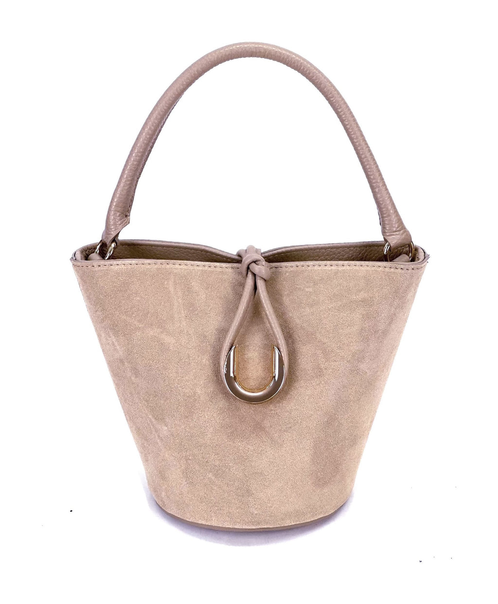 HE936 Powder Pink Suede Bucket Bag