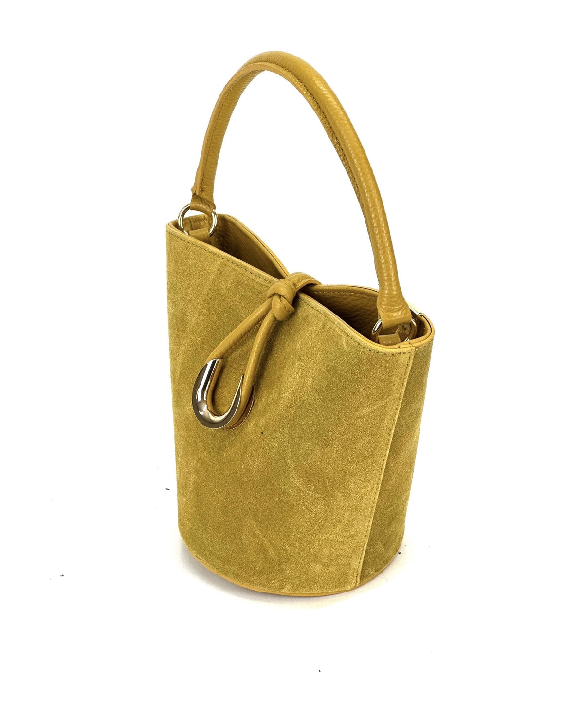 HE939 Mustard Suede Bucket Bag