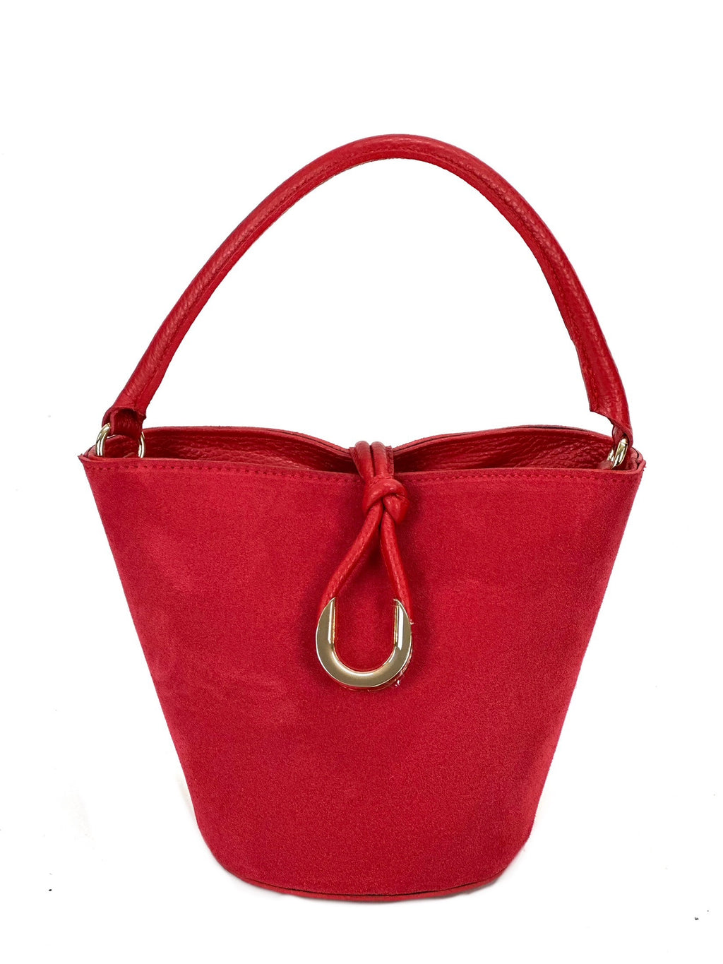 HE940 Red Suede Bucket Bag