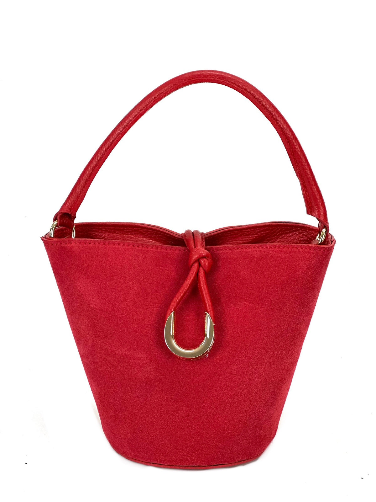 HE940 Red Suede Bucket Bag