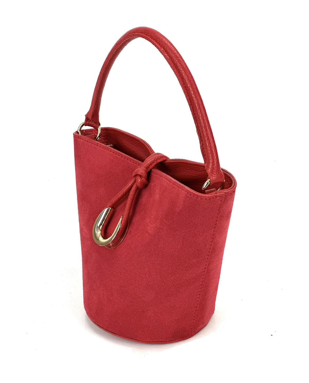 HE940 Red Suede Bucket Bag