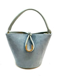 HE942 Light Blue Suede Bucket Bag