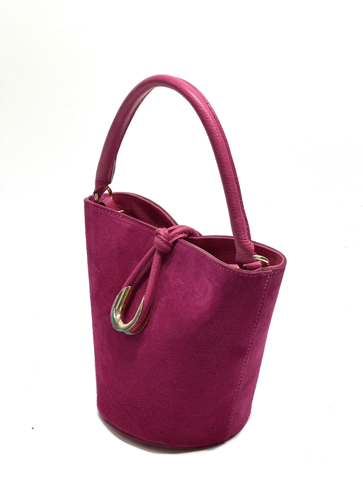 HE943 Fuchsia Suede Bucket Bag