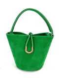 HE945 Apple Green Suede Bucket Bag