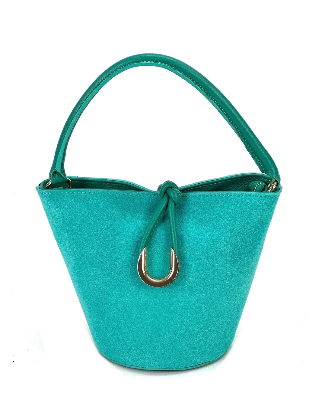 HE946 Turquoise Suede Bucket Bag