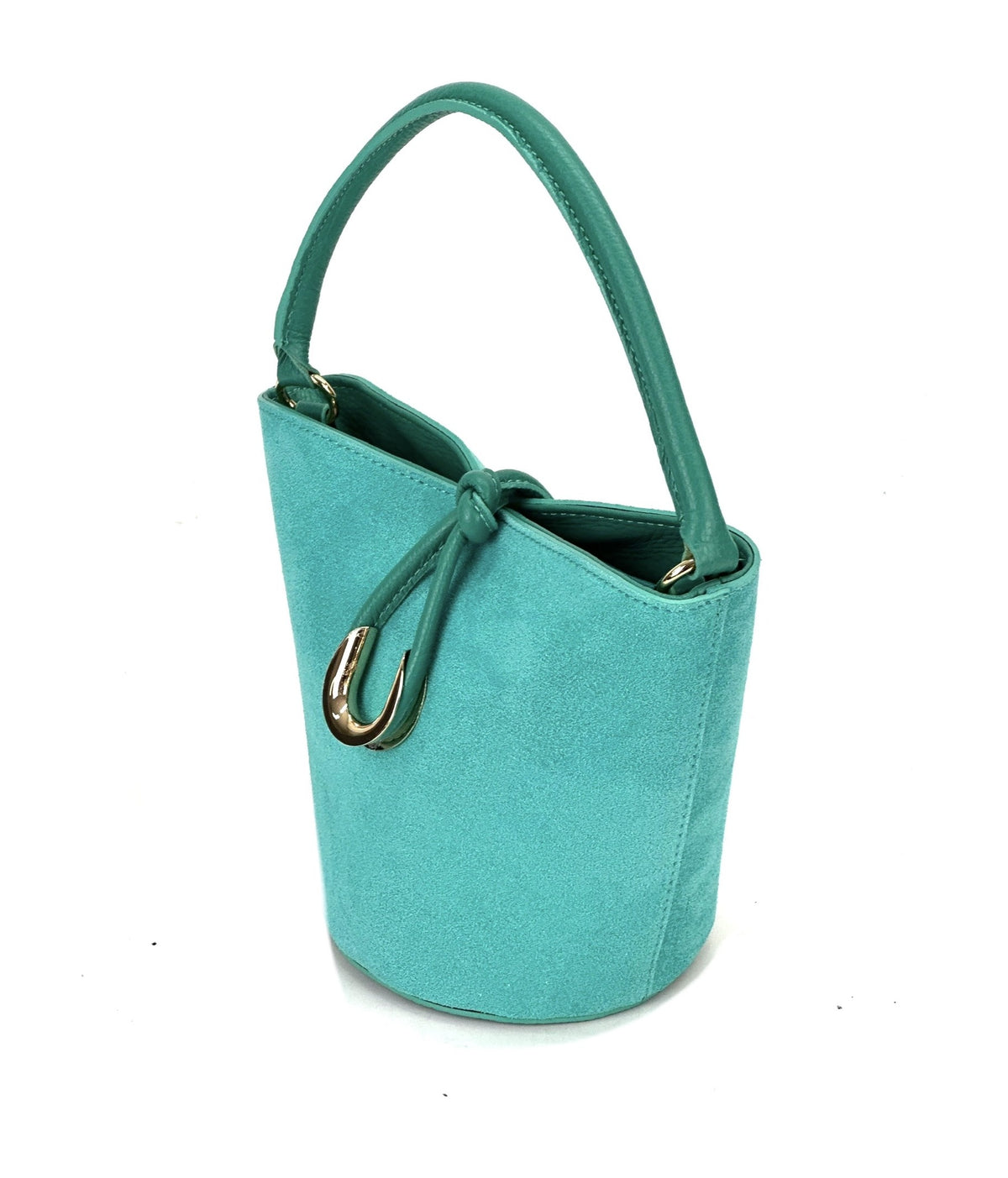 HE946 Turquoise Suede Bucket Bag
