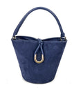 HE947 Medium Blue Suede Bucket Bag