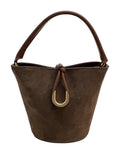HE948 Brown Suede Bucket Bag