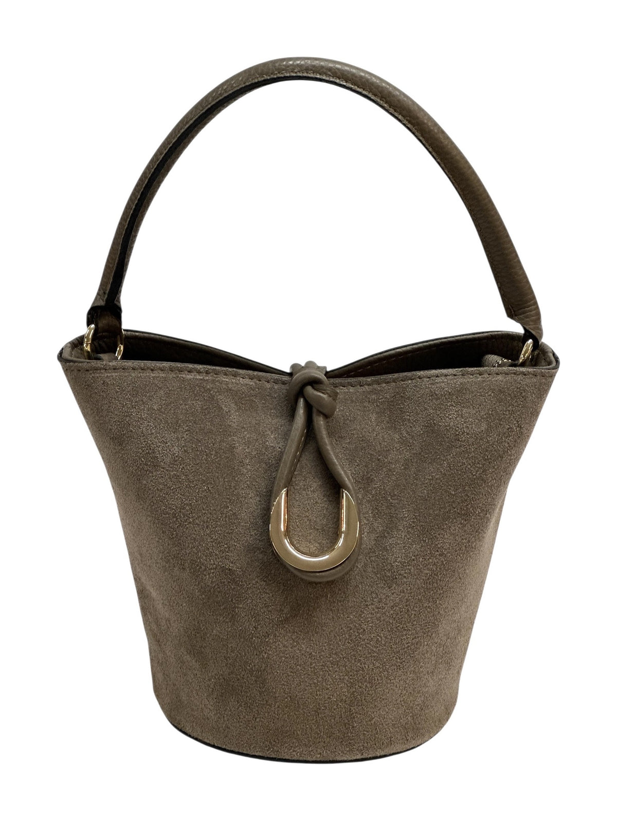 HE949 Dark Taupe Suede Bucket Bag