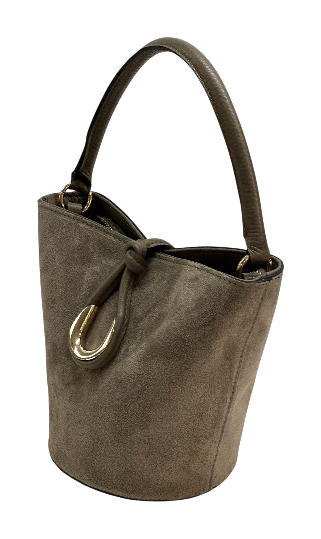 HE949 Dark Taupe Suede Bucket Bag