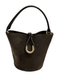 HE950 Dark Brown Suede Bucket Bag