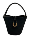 HE951 Black Suede Bucket Bag