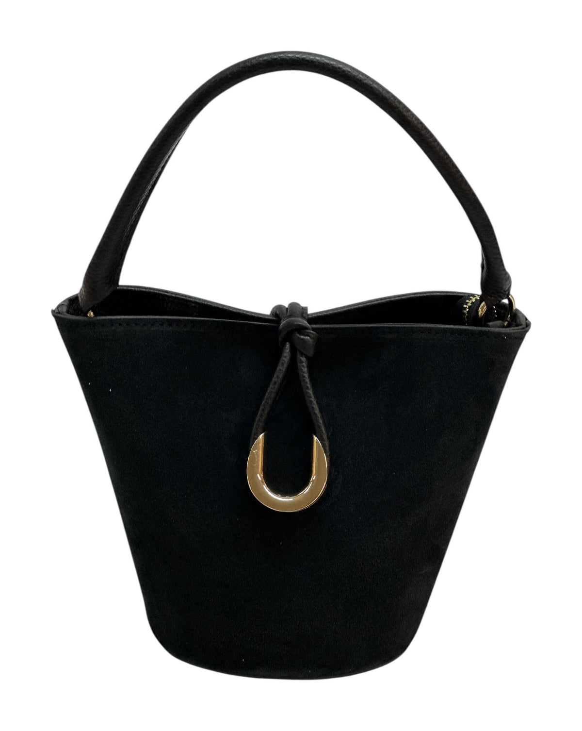HE951 Black Suede Bucket Bag