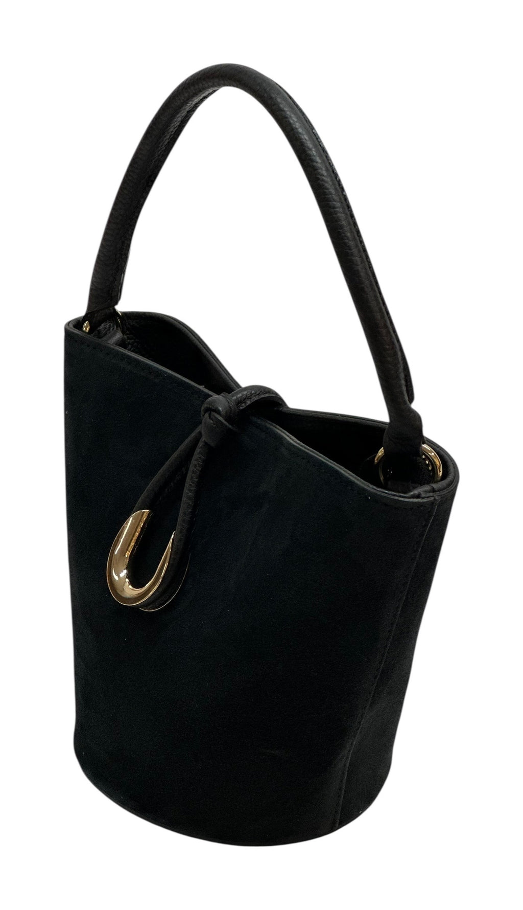 HE951 Black Suede Bucket Bag