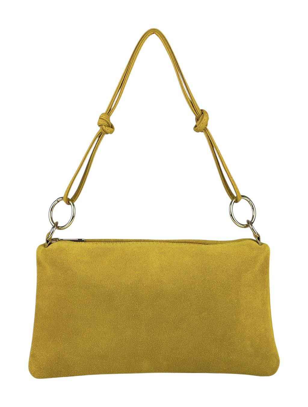 HE973 Yellow Knotted Suede Shoulder Bag