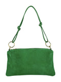 HE977 Apple Green Knotted Suede Shoulder Bag