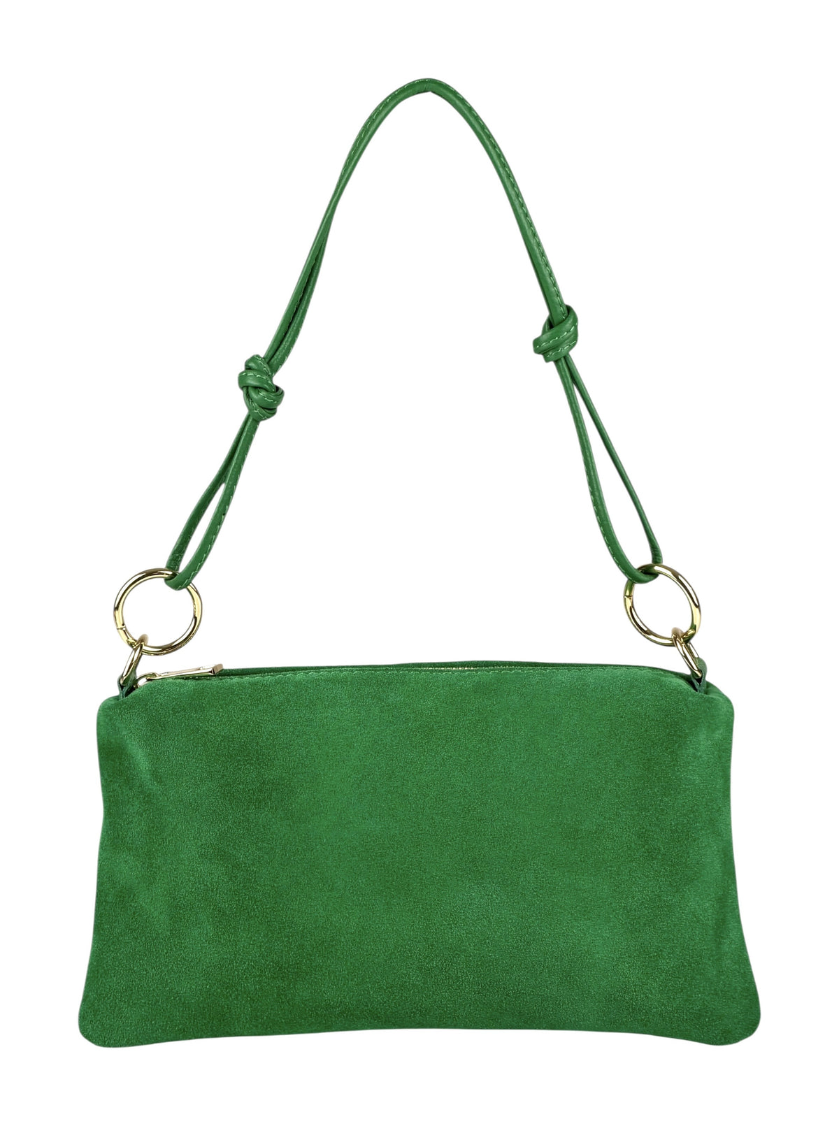 HE977 Apple Green Knotted Suede Shoulder Bag