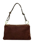 HE982 Brown Knotted Suede Shoulder Bag