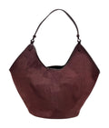 HE992 Burgundy Slouchy Suede Hobo Bag