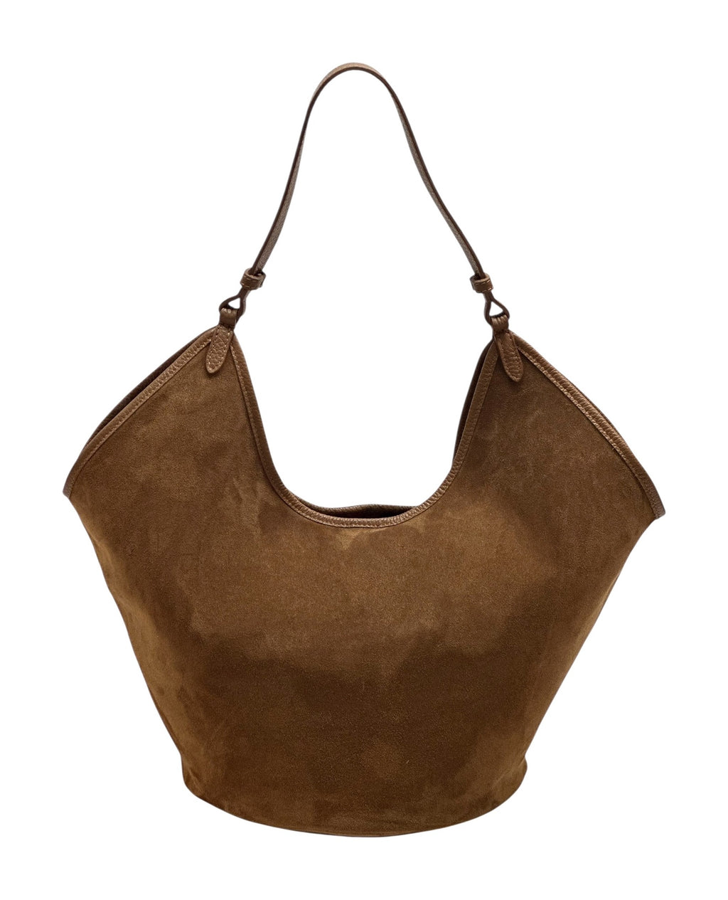 HE993 Dark Tan Slouchy Suede Hobo Bag