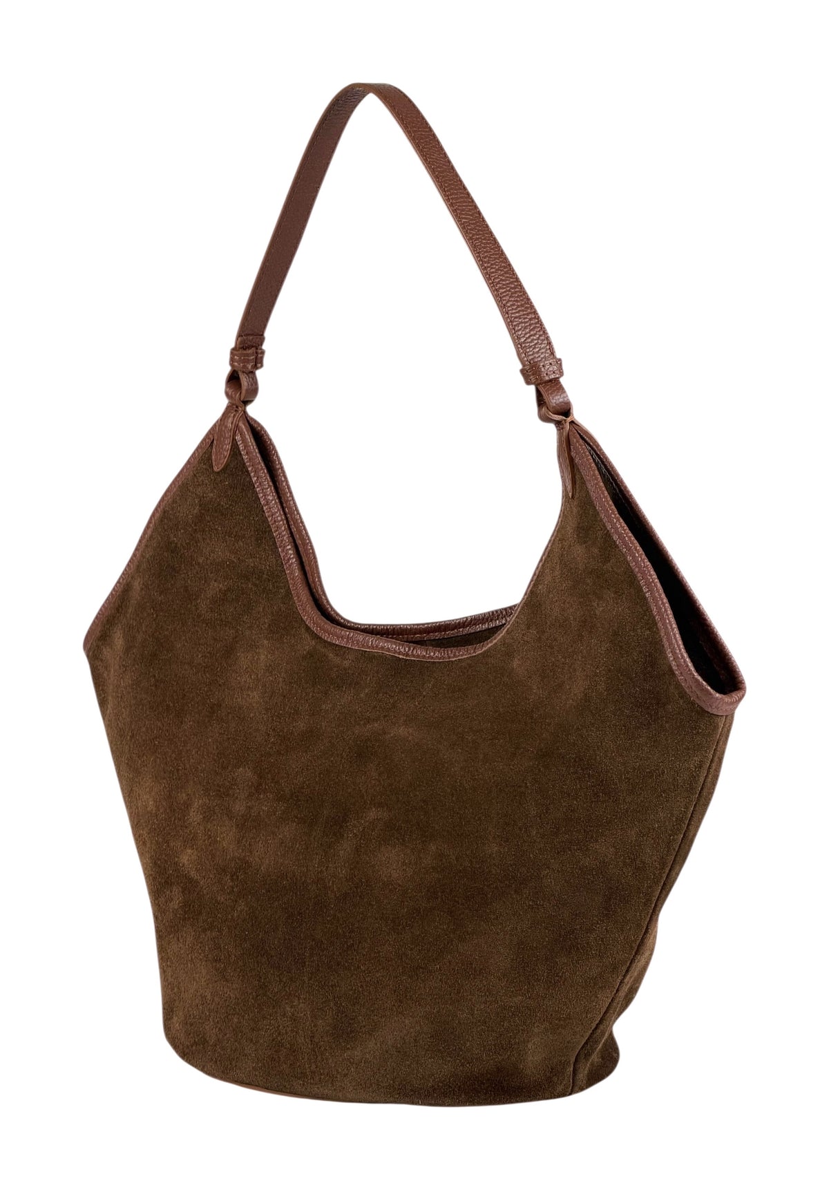 HE994 Brown Slouchy Suede Hobo Bag