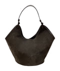 HE995 Dark Brown Slouchy Suede Hobo Bag