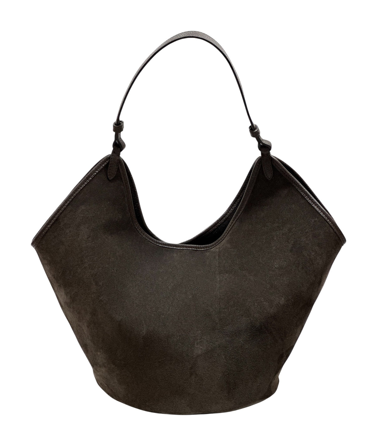 HE995 Dark Brown Slouchy Suede Hobo Bag