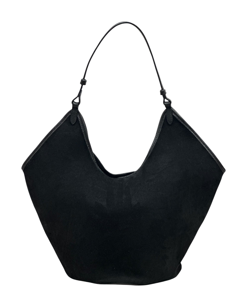 HE996 Black Slouchy Suede Hobo Bag