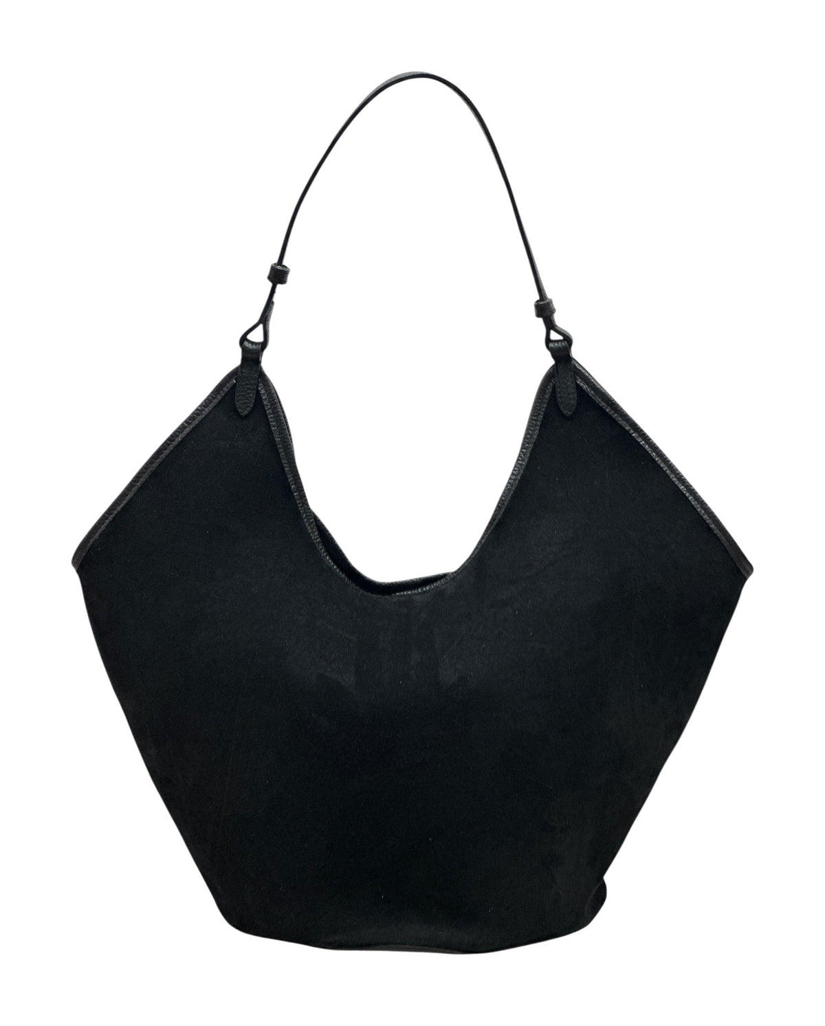 HE996 Black Slouchy Suede Hobo Bag
