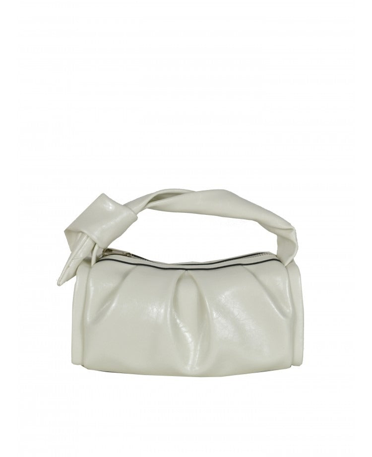 IT5788OW Glossy Leather Handbag with Knot Detail - Optical White