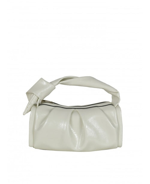 IT5788OW Glossy Leather Handbag with Knot Detail - Optical White