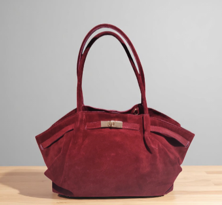 BMN056 Burgundy Suede Bag