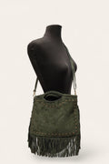 BMN108 Khaki Suede Bag