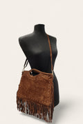 BMN107 Brown Suede Bag