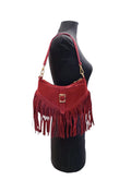 BMN140 Burgundy Suede Bag