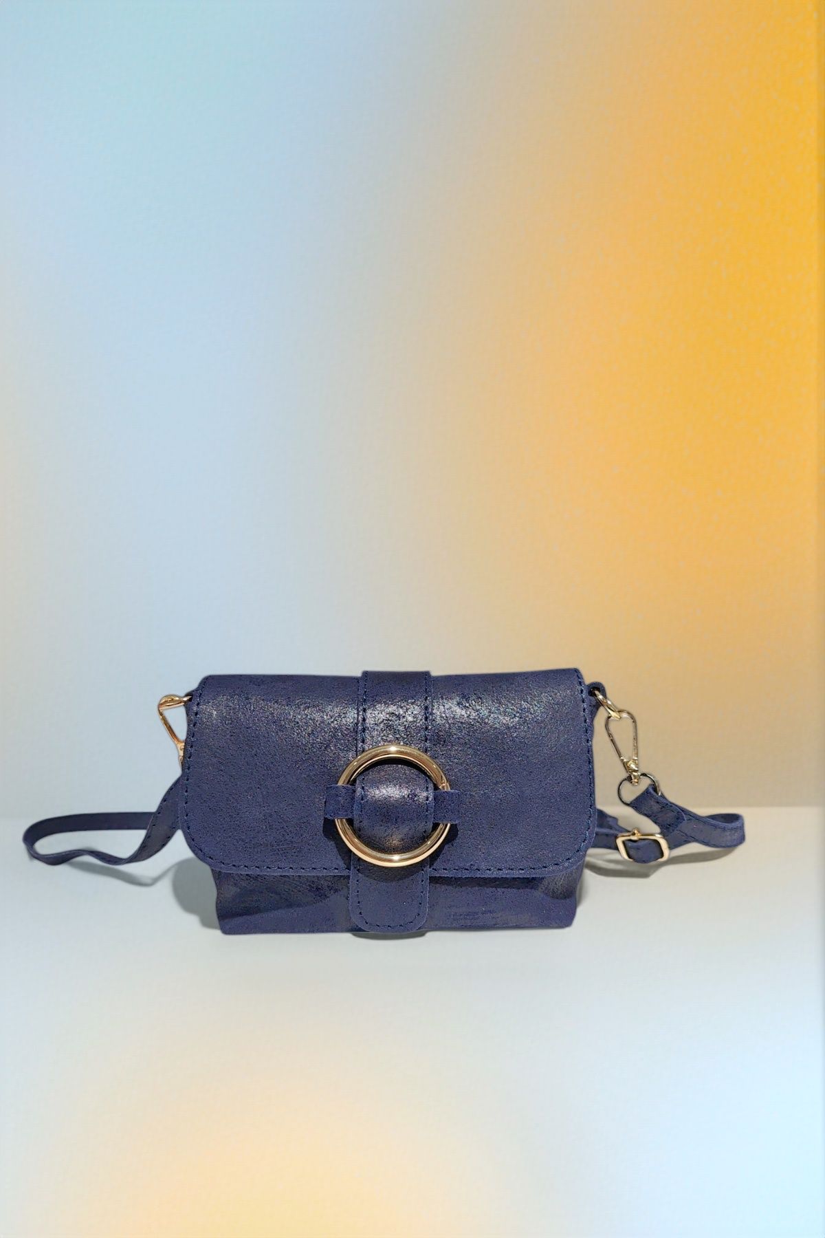 BMN149 Navy Suede Bag