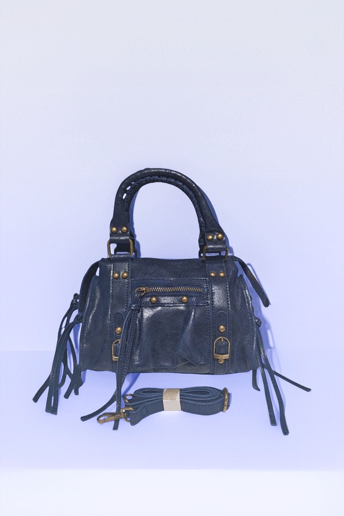 BMN060 Navy Leather Bag