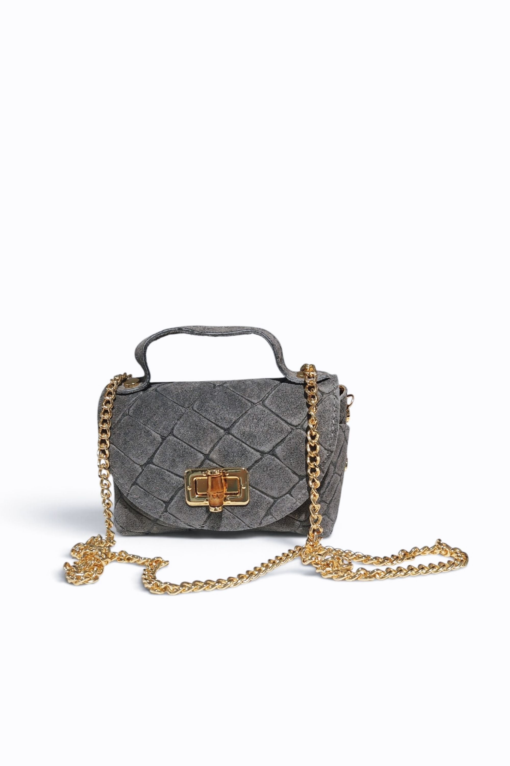 BMN022 Gray Suede Bag