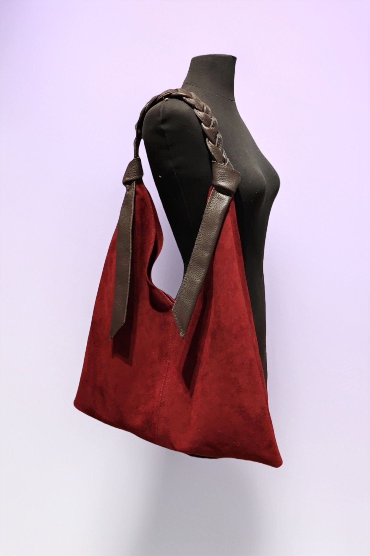 BMN073 Burgundy Leather Bag
