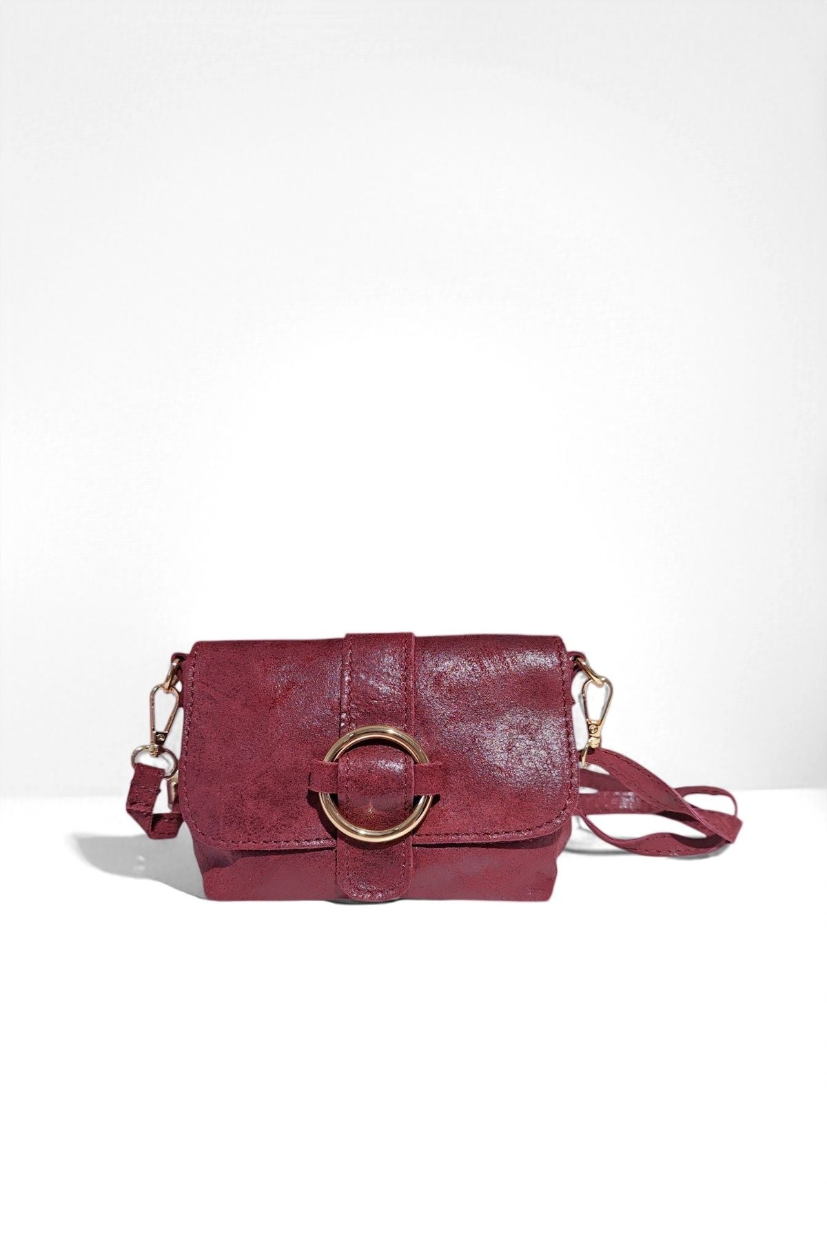 BMN145 Burgundy Suede Bag