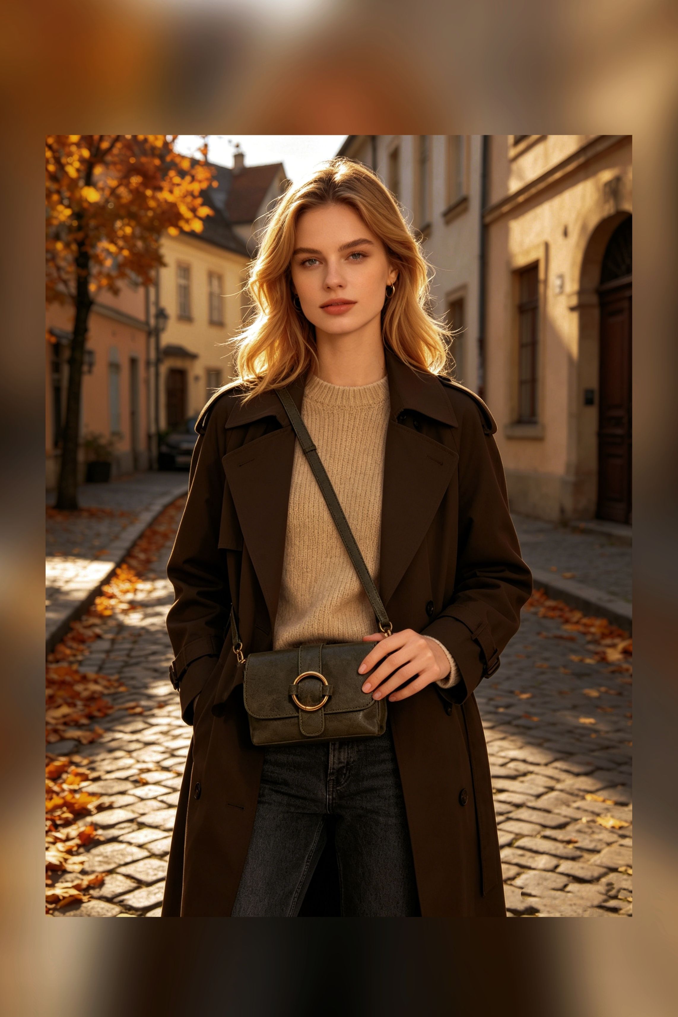 BMN153 Khaki Suede Bag