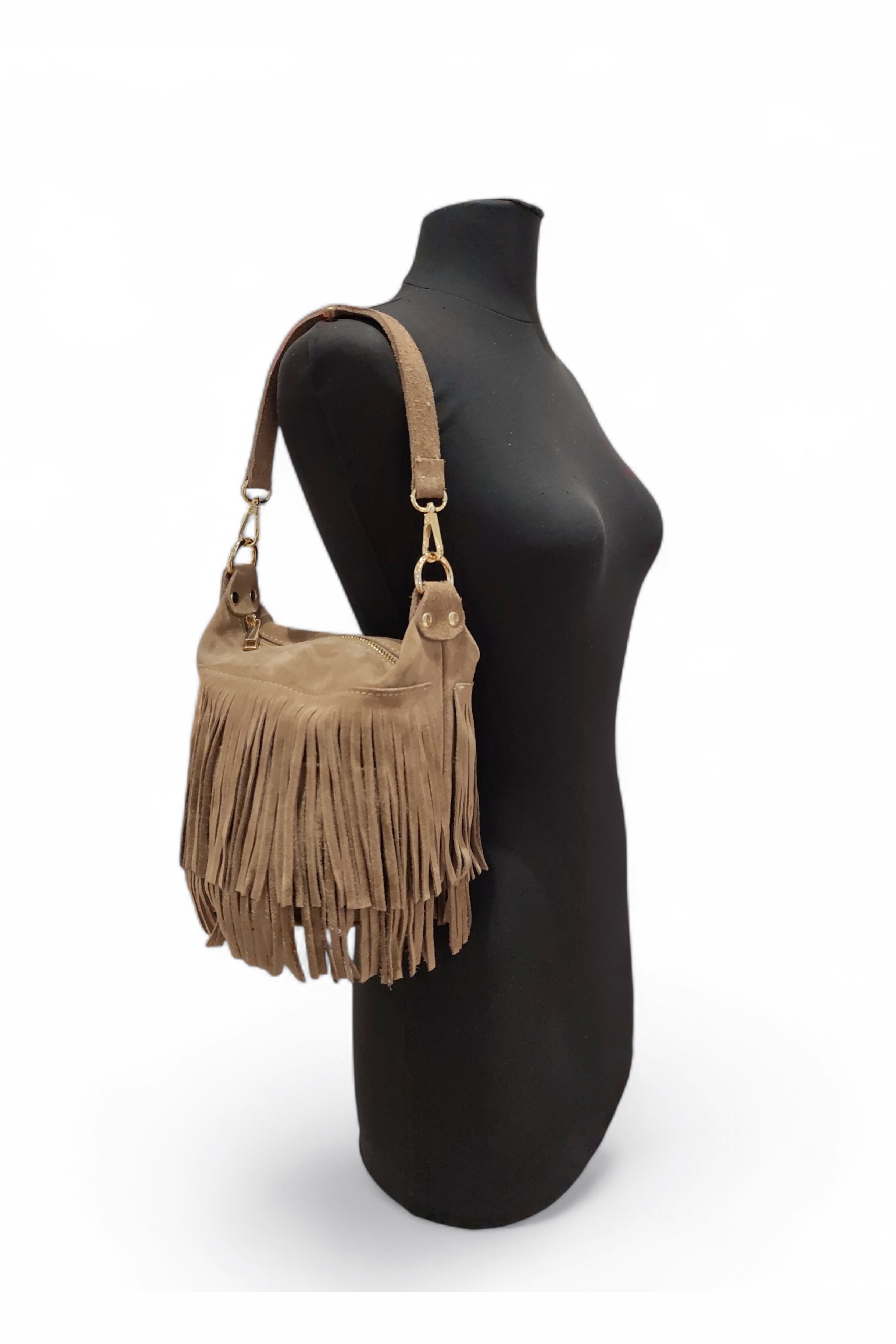 BMN077 Tan Suede Bag