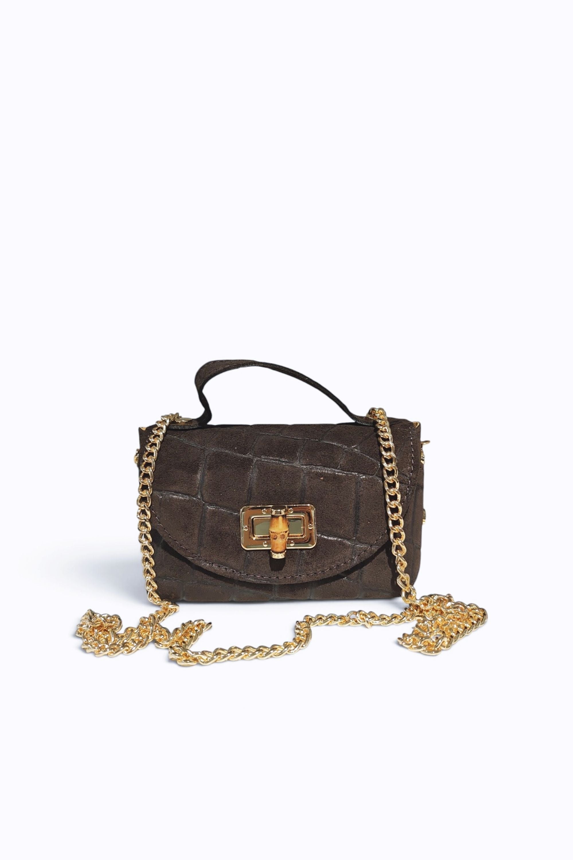 BMN018 Chocolate Suede Bag