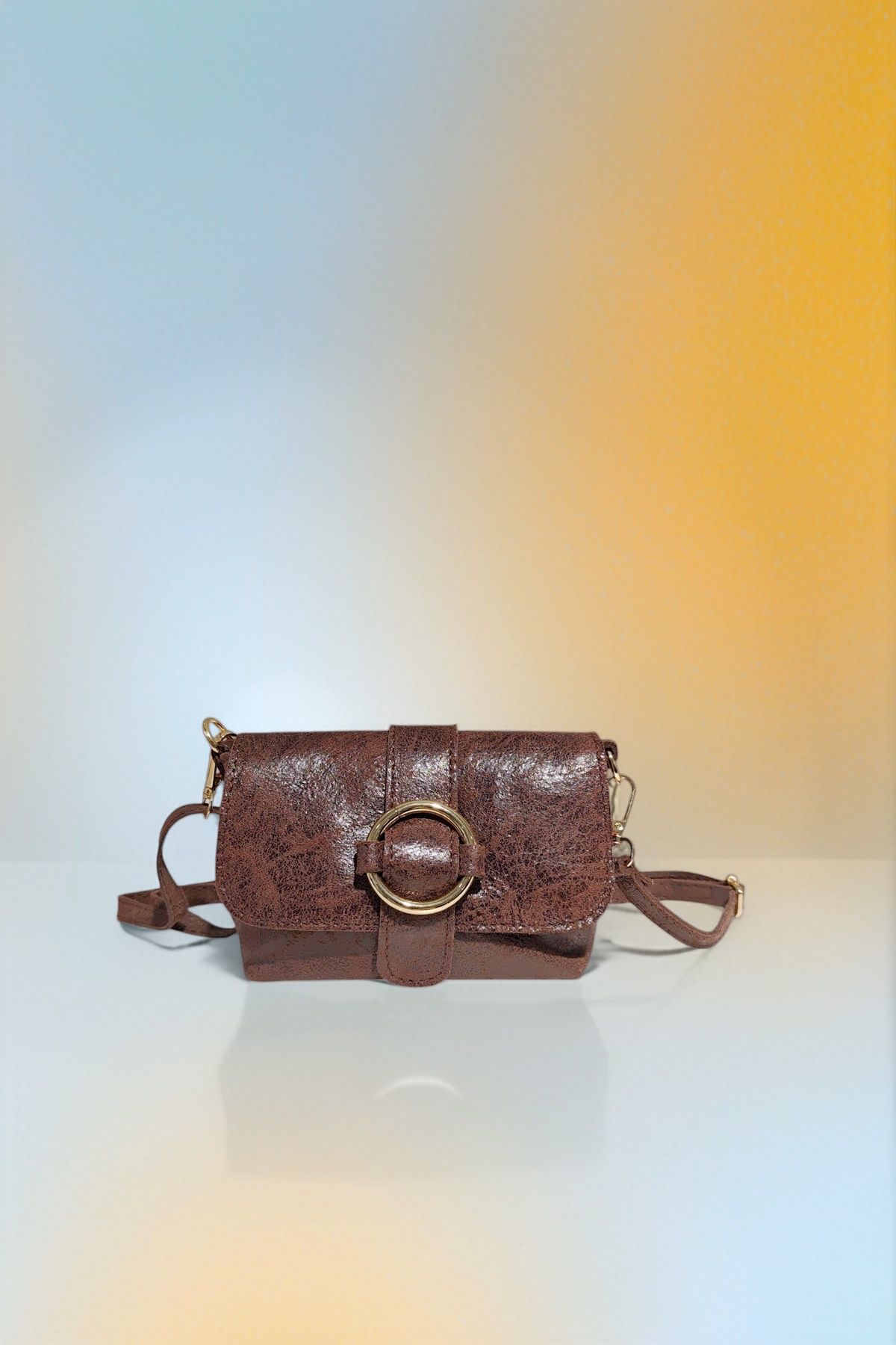 BMN146 Chocolate Suede Bag